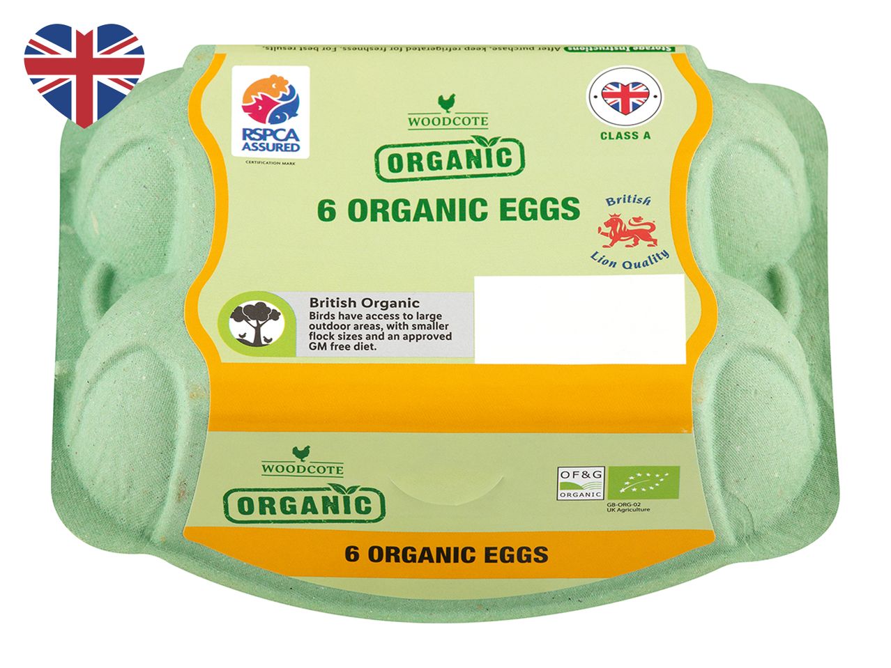 Woodcote 6 Organic Eggs