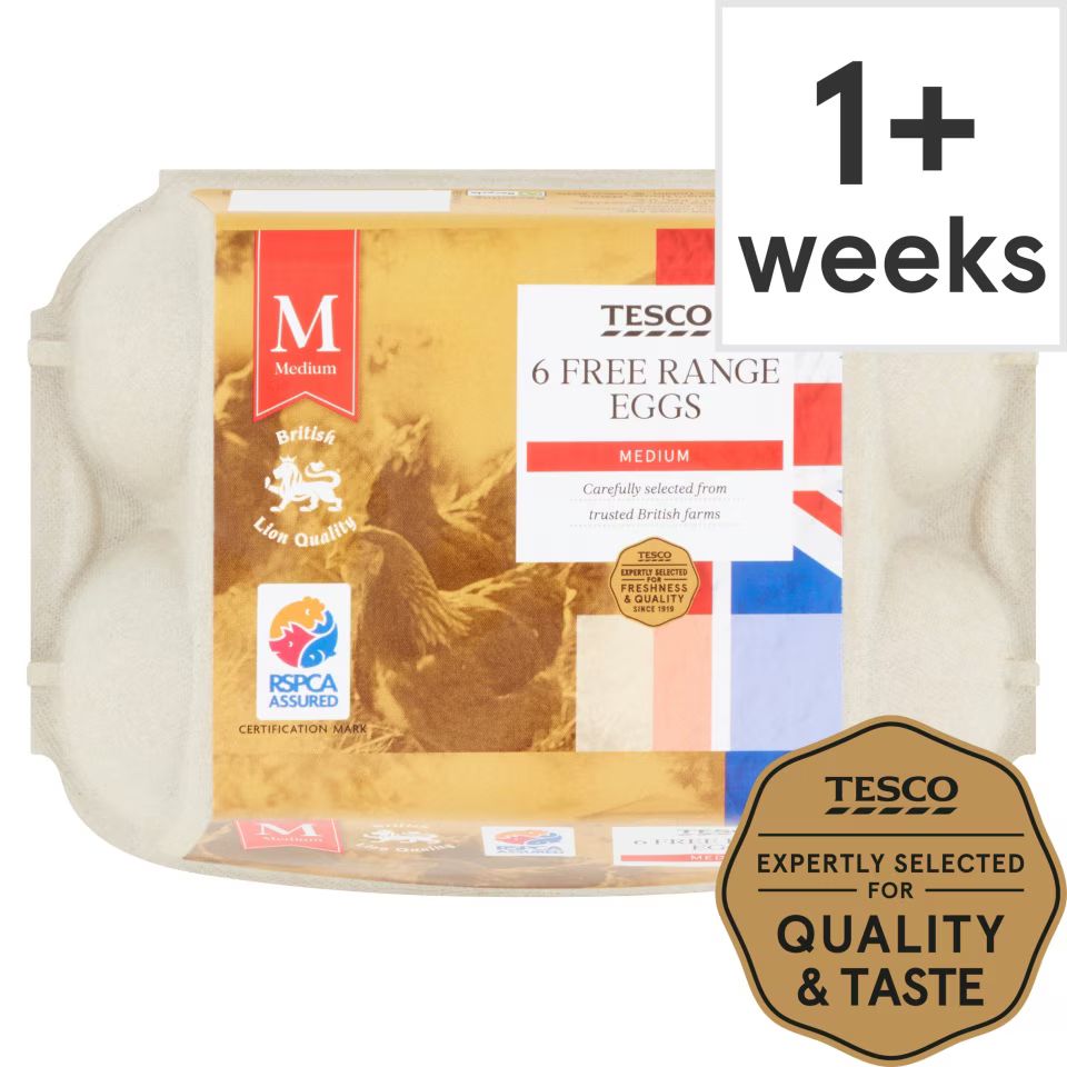 Tesco Medium Free Range Eggs 6 Pack