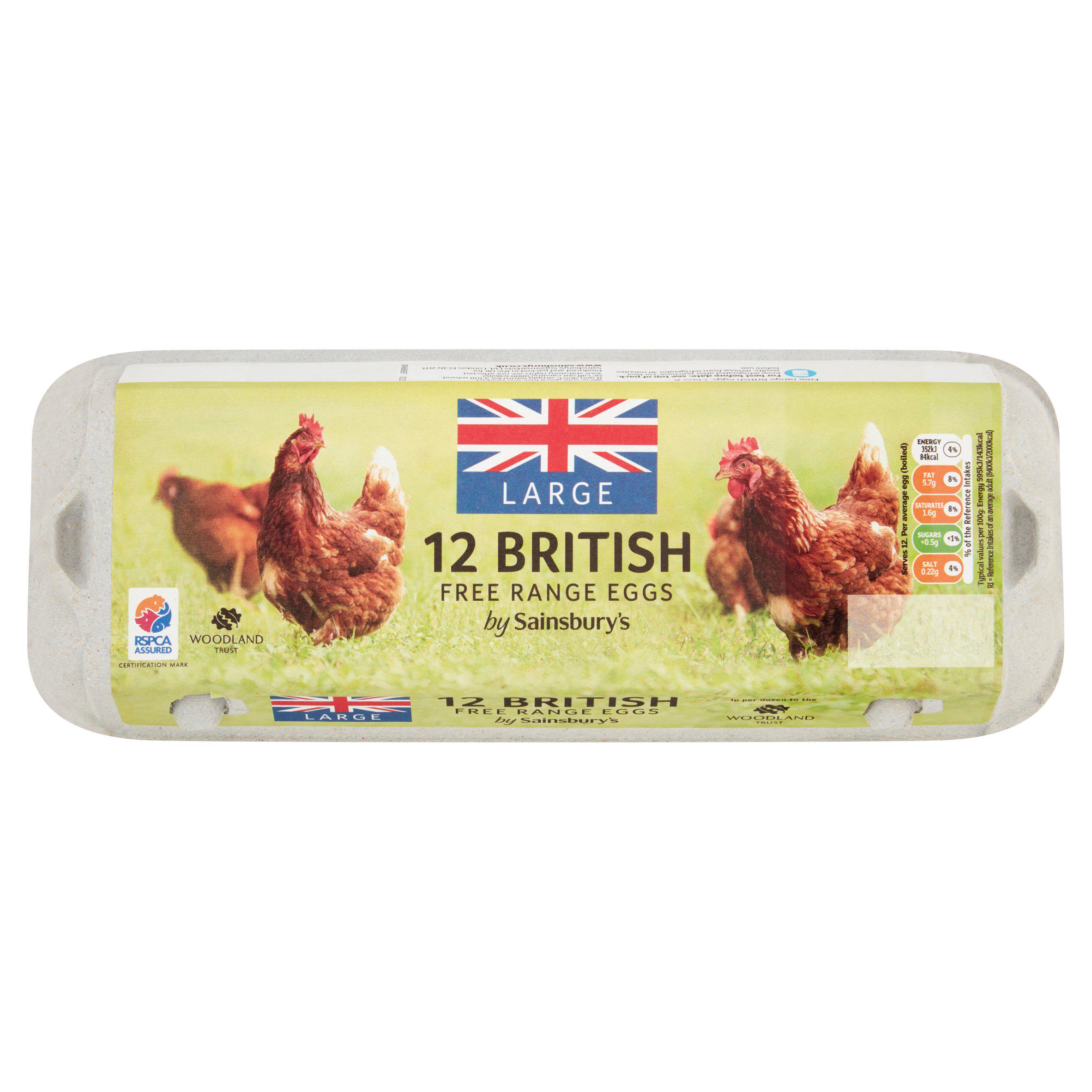 Sainsbury's British Free Range Eggs Large x12