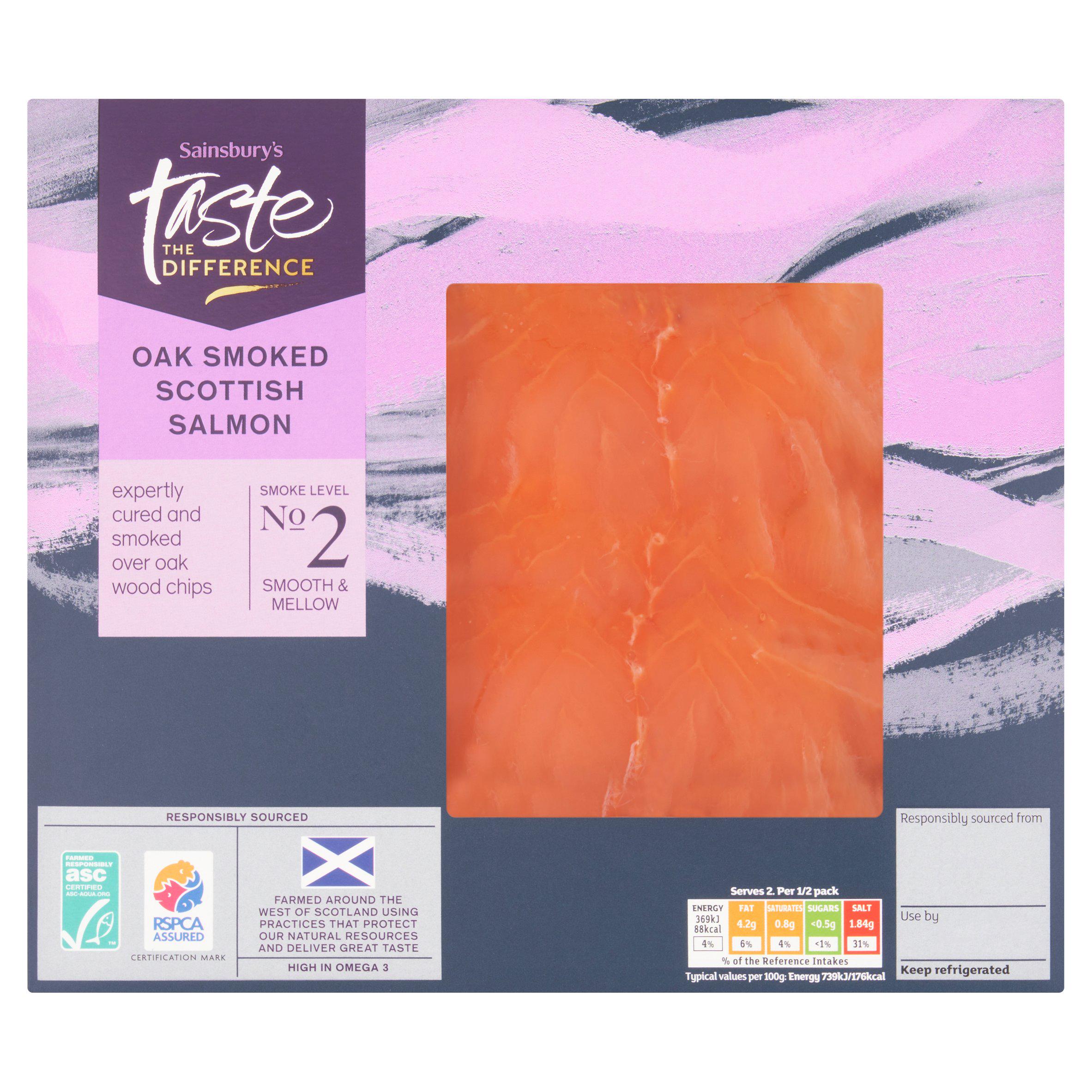 Sainsbury's ASC Oak Smoked Scottish Salmon, Taste the Difference