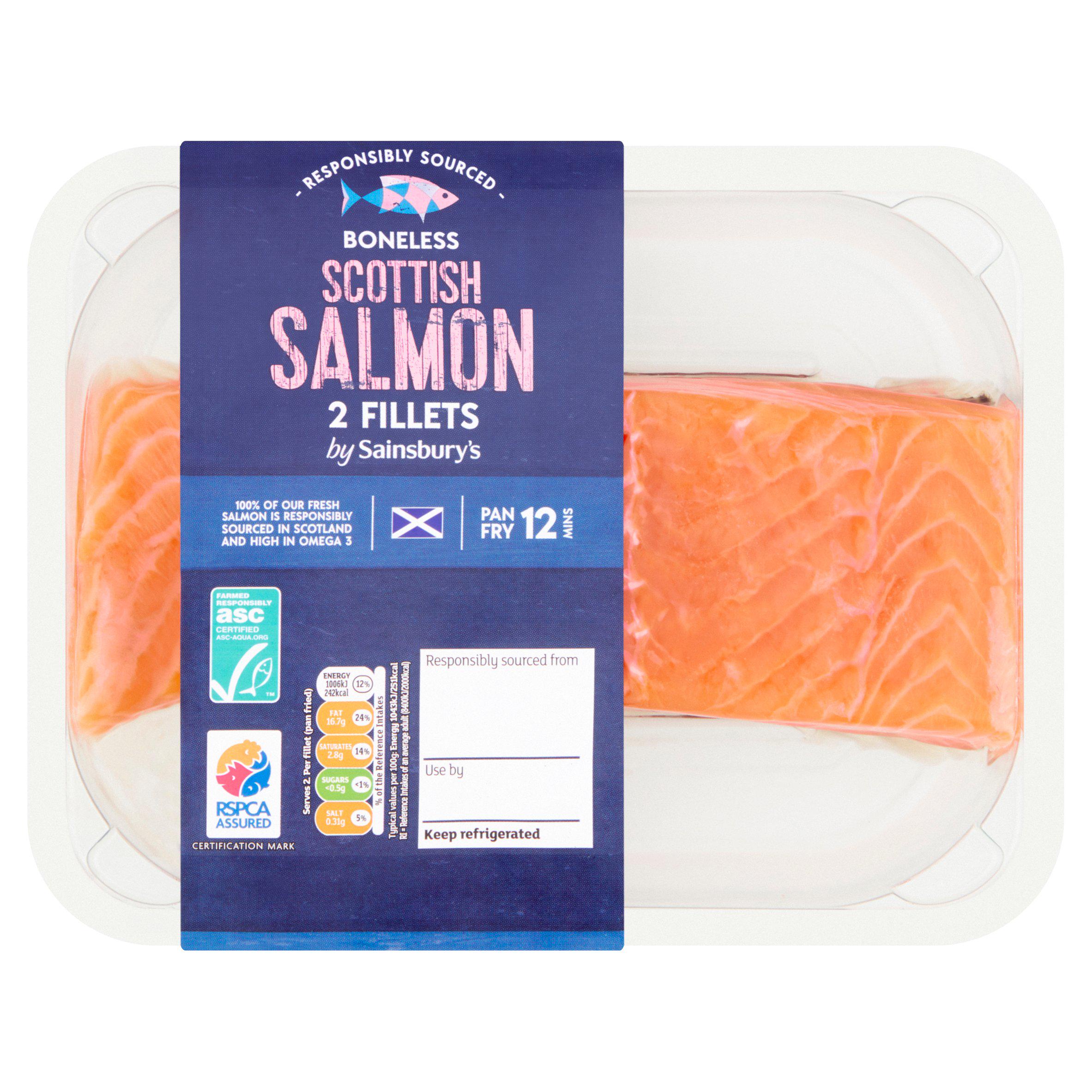 Sainsbury's Skin on ASC Scottish Salmon Fillets x2