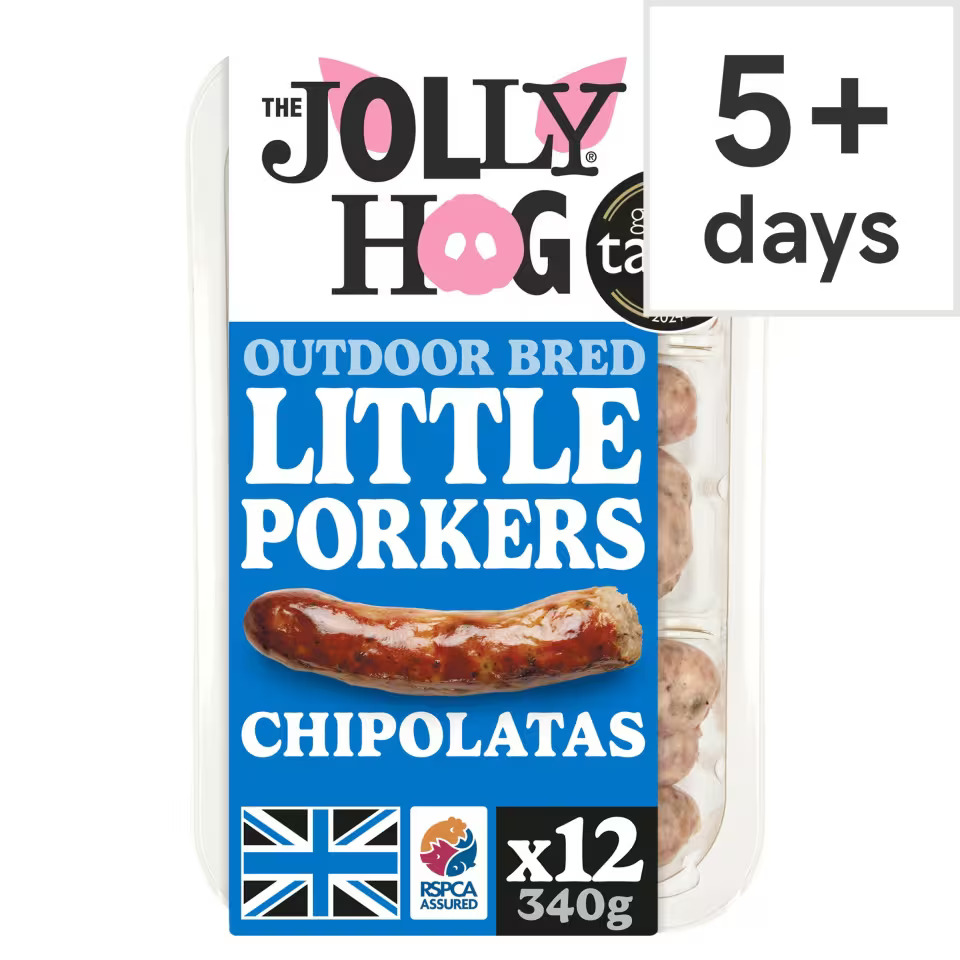 Jolly Hog 12 British Chipolatas Gluten Free 340G