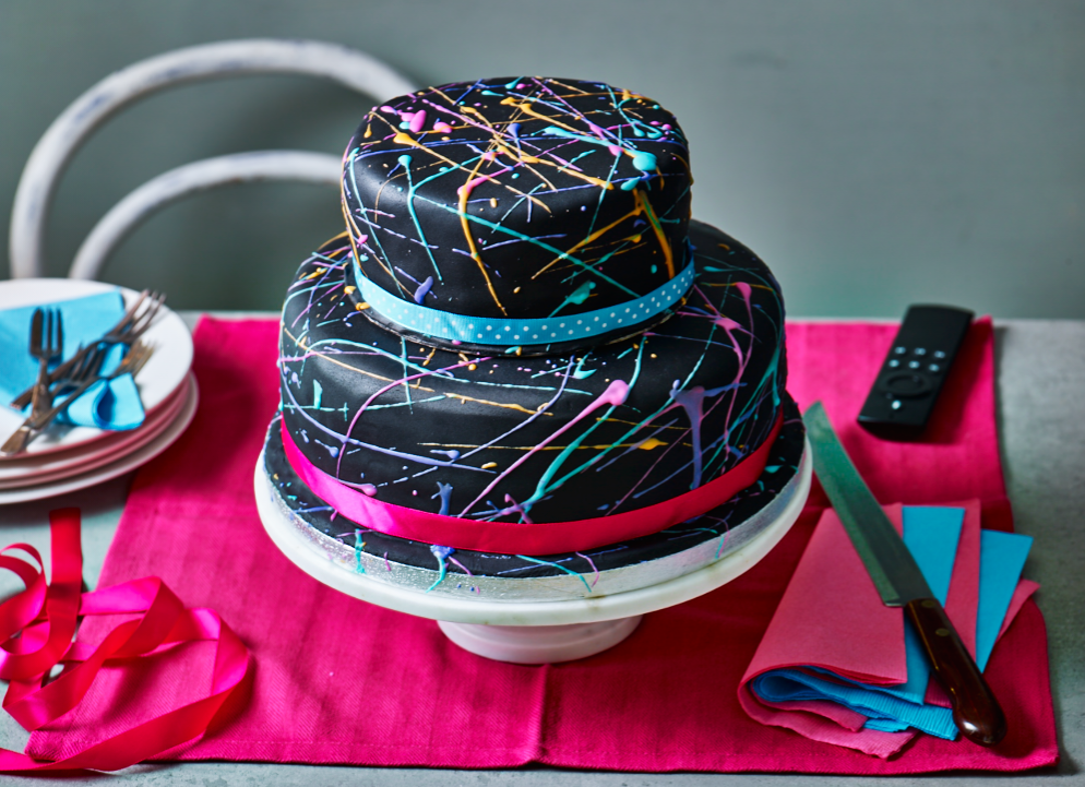paint splatter cake | Painting birthday party, Paint splatter cake, Art  party cakes