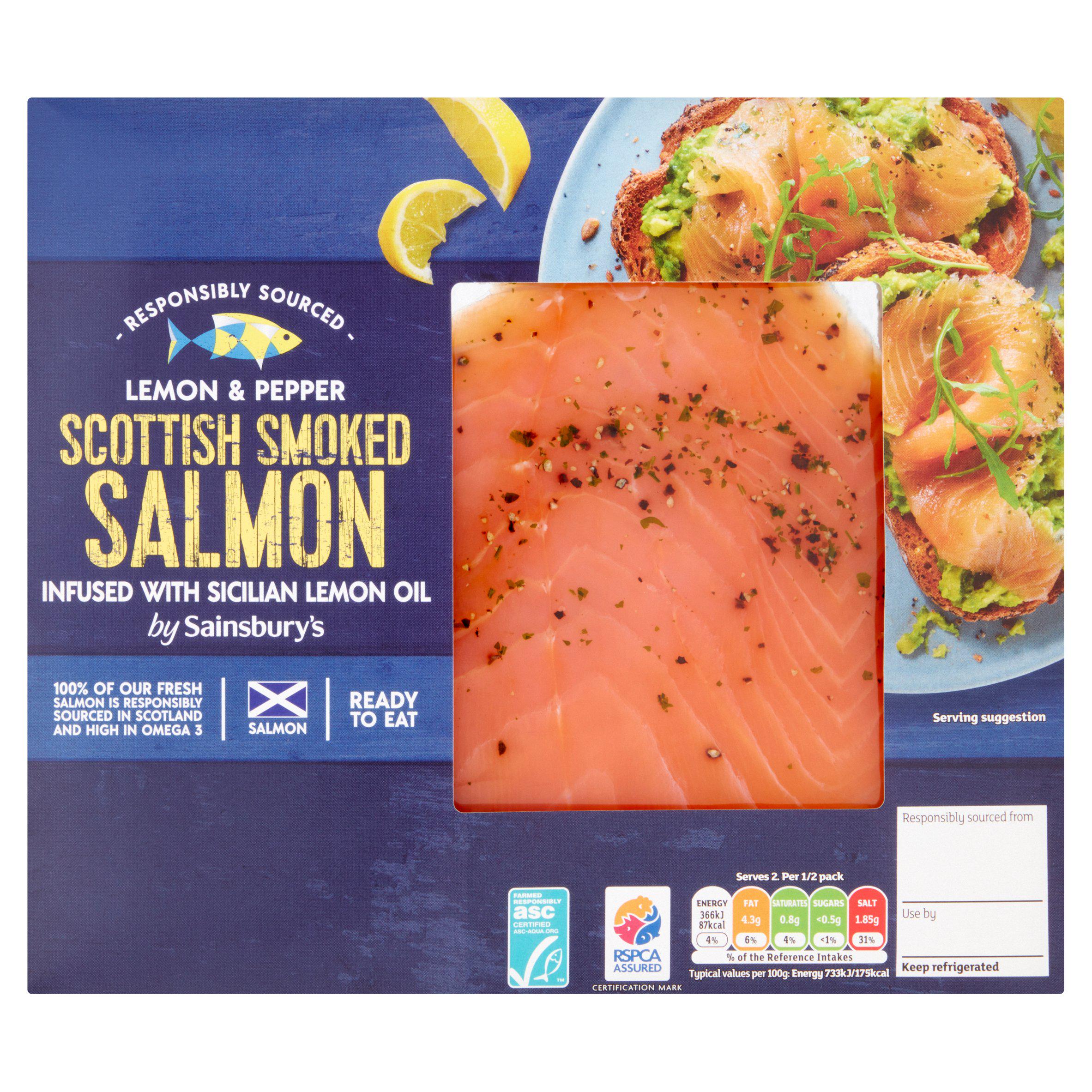 Sainsbury's ASC Scottish Smoked Salmon with Sicilian Lemon Oil & Pepper