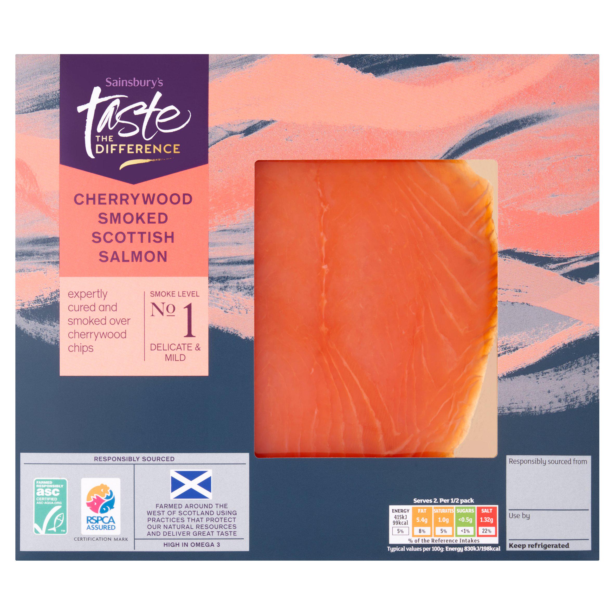 Sainsbury's ASC Scottish Cherry Wood Smoked Salmon, Taste the Difference