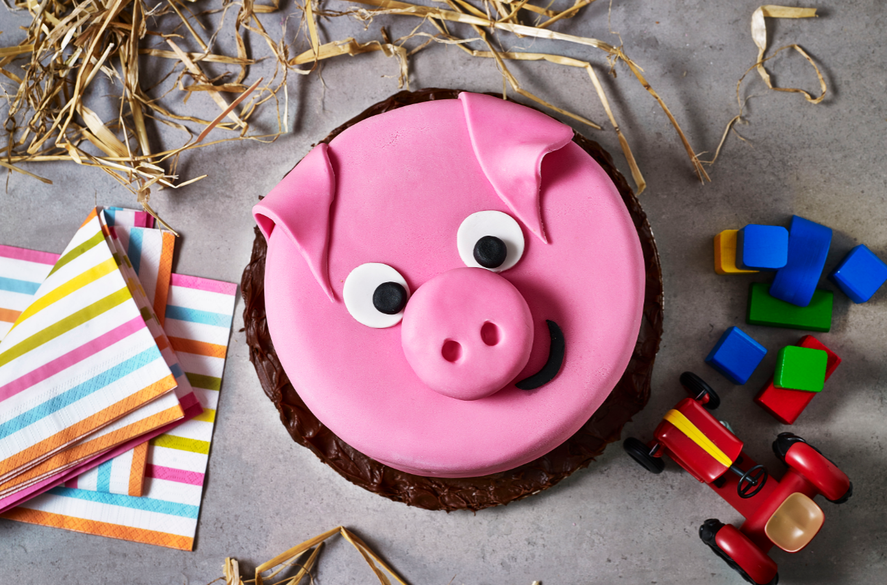Birthday Pink Pig Cake/Hot Tub Pig Cake - Garden Seeds and Honey Bees