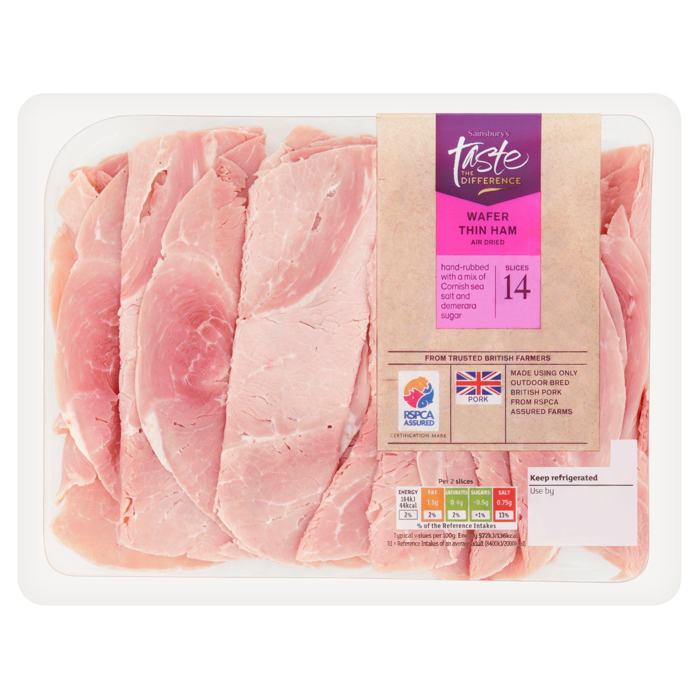 Sainsbury’s Air Dried Finely Sliced Ham, Taste the Difference 225g