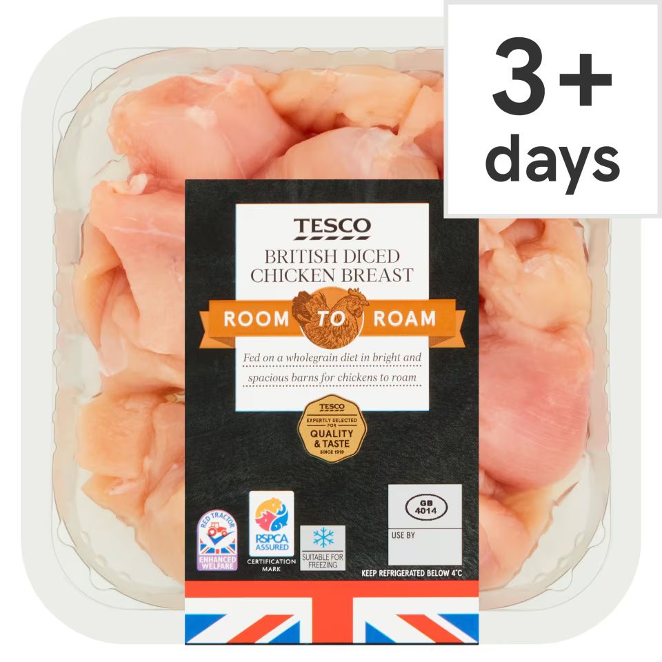 Tesco Room To Roam British Diced Chicken Breast 400G