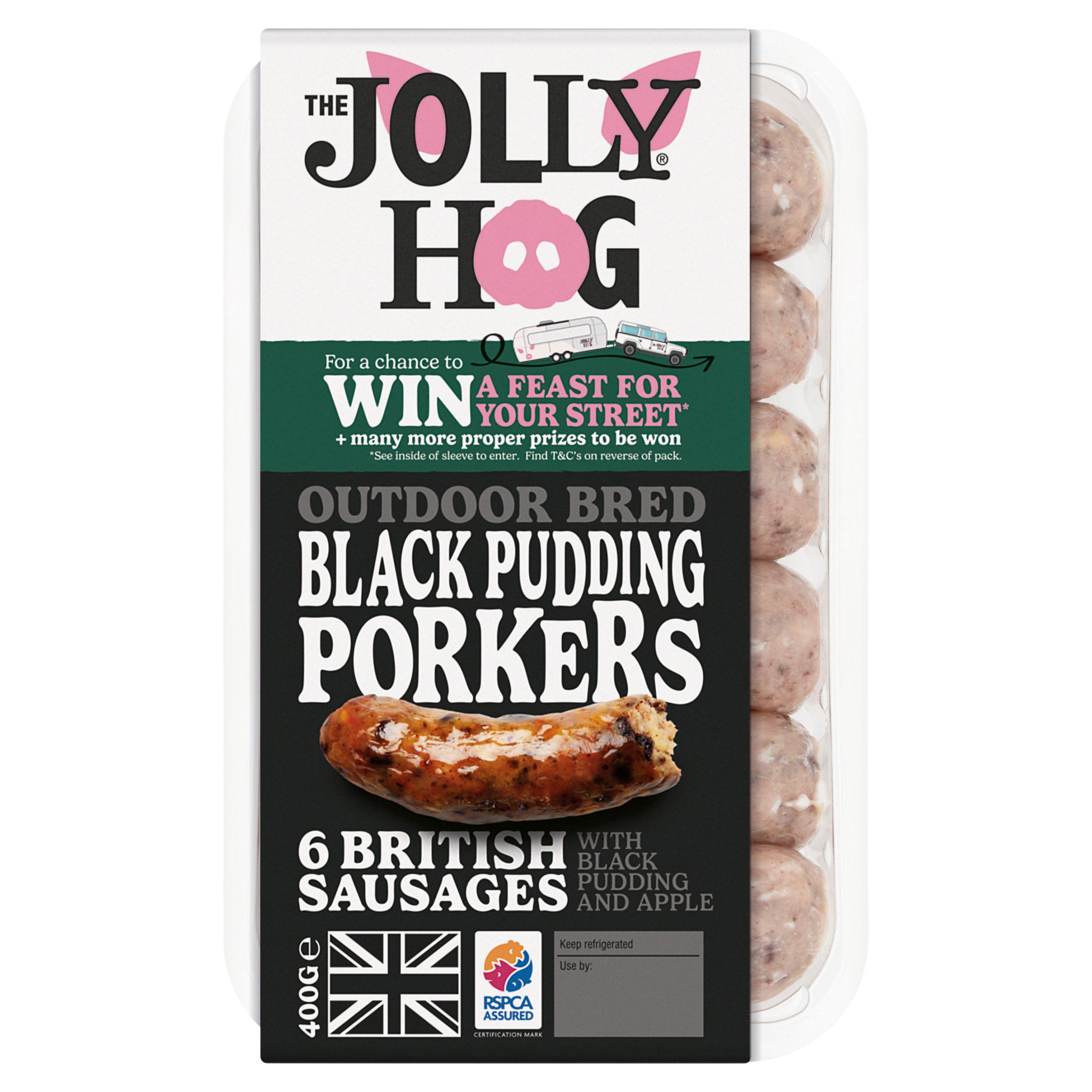 The Jolly Hog The Porky Black Sausages 400g