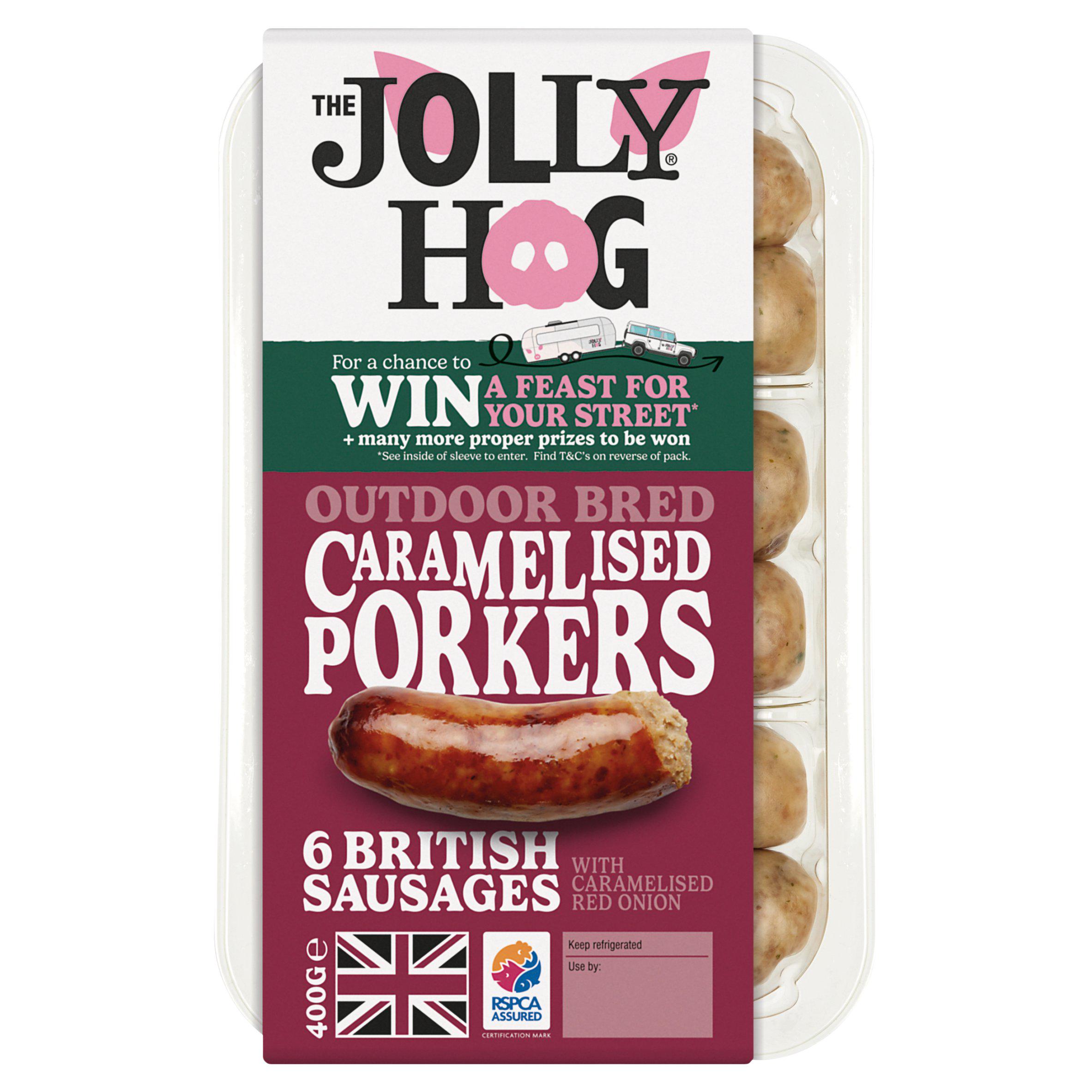 The Jolly Hog Pork & Caramelised Onion Sausages x6 400g