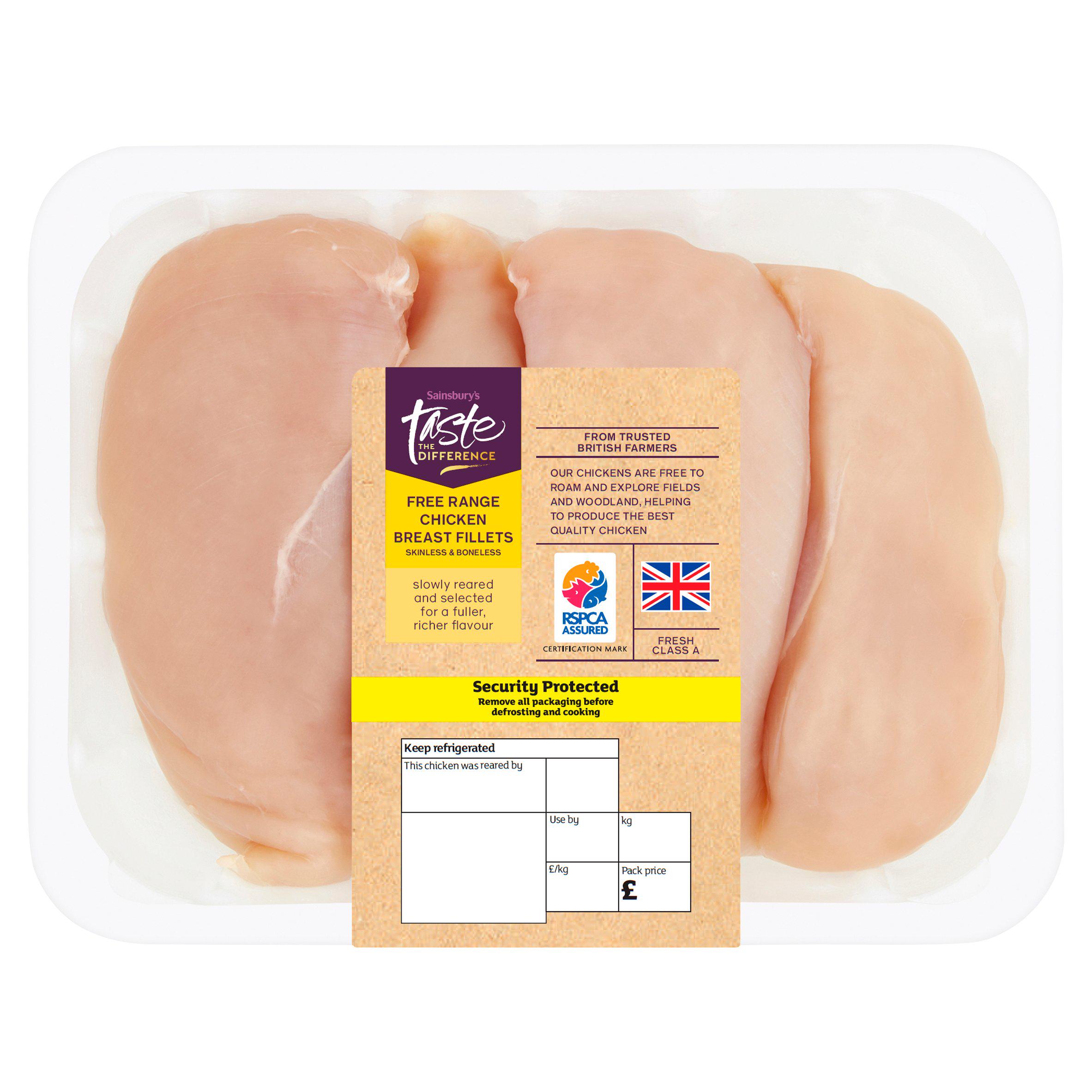 Sainsbury's Free Range British Chicken Breast Fillets, Taste the Difference