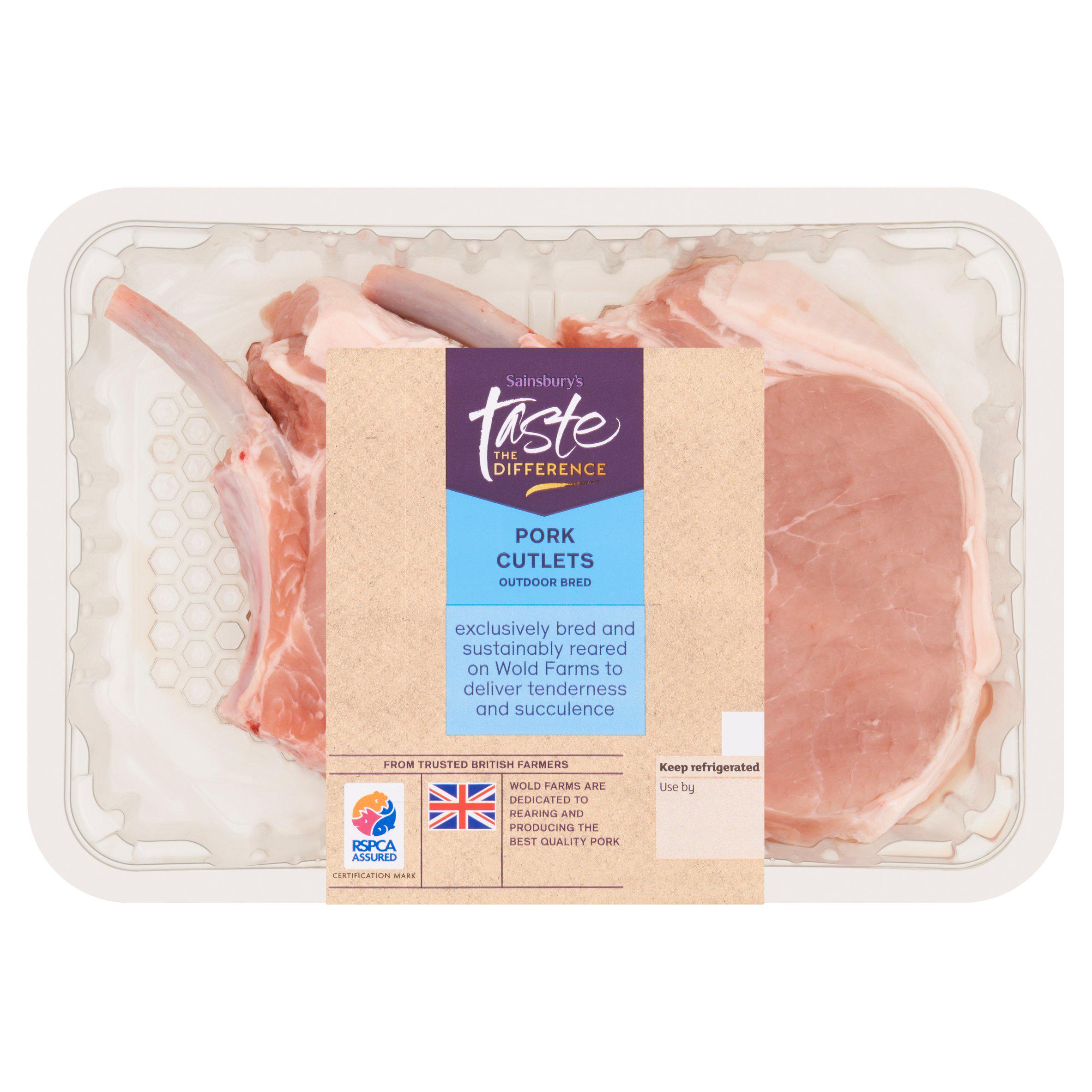 Sainsbury's Outdoor Bred British Pork Cutlets, Taste the Difference x2 550g