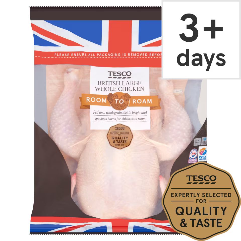 Tesco Room To Roam Large British Whole Chicken 1.4Kg-1.8Kg