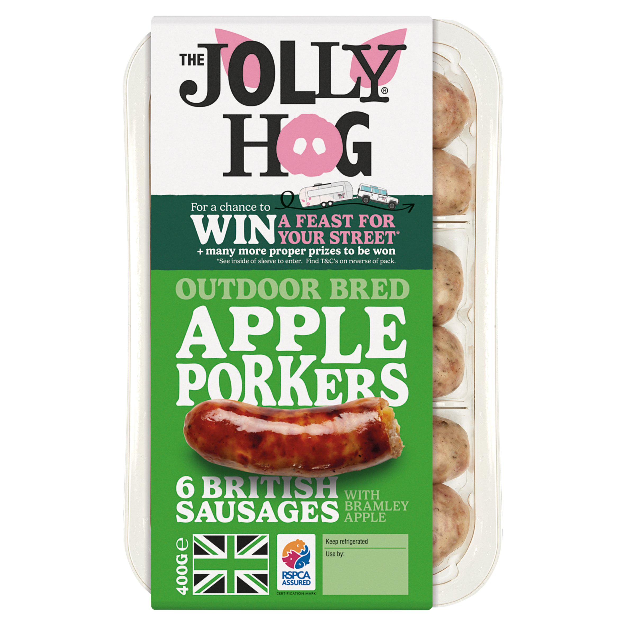 The Jolly Hog British Pork Sausages with Bramley Apple x6 400g