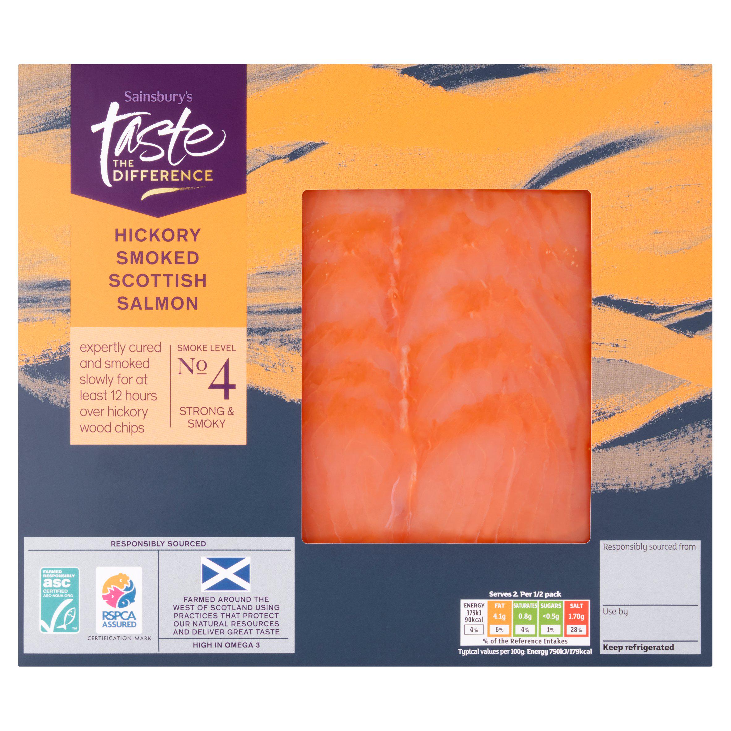 Sainsbury's ASC Scottish Hickory Wood Smoked Salmon, Taste the Difference